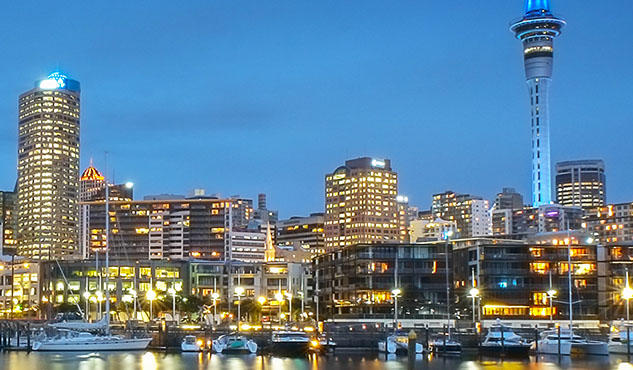 Auckland cityscape at night